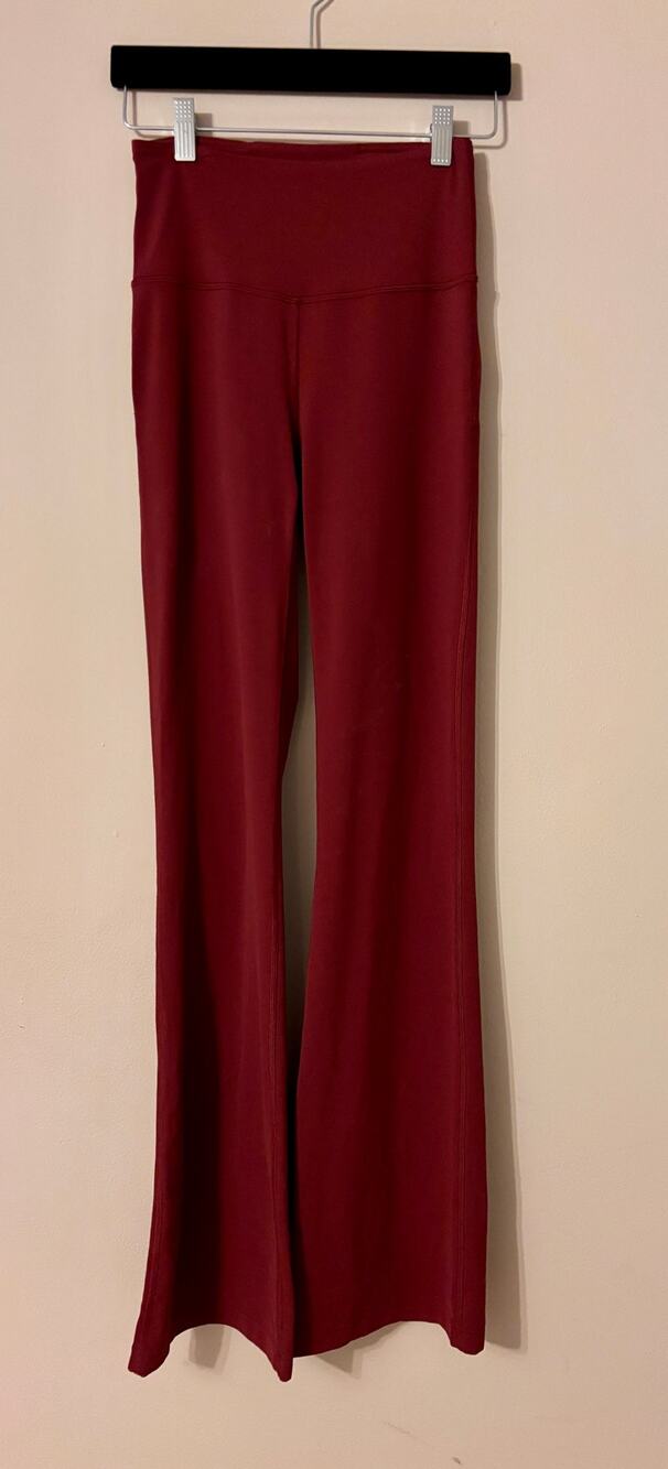 Lululemon Womens Burgundy High Rise Flare Yoga Pants Leggings No Size Tag